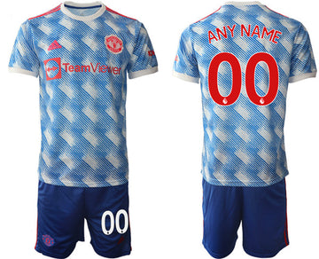 Custom Manchester United blue Away jersey