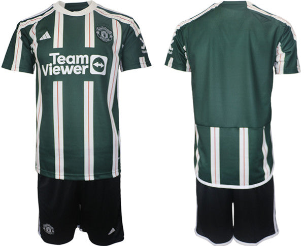 Custom Manchester United green Away jersey