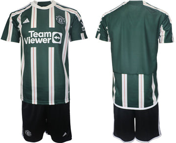 Custom Manchester United green Away jersey