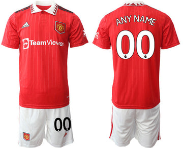 Custom Manchester United red Home jersey