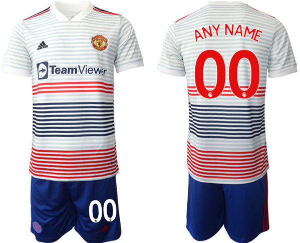 Custom Manchester United white Away jersey