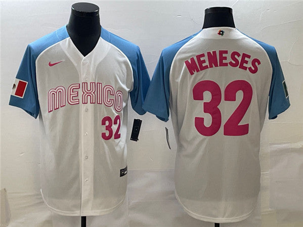 Joey Meneses Mexico Baseball white Classic jersey