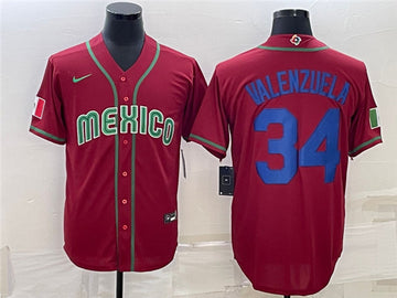 Fernando Valenzuela Mexico Baseball red Classic jersey