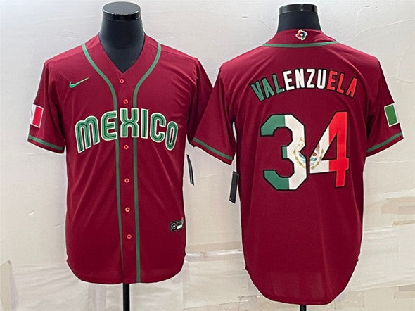 Fernando Valenzuela Mexico Baseball red Classic jersey