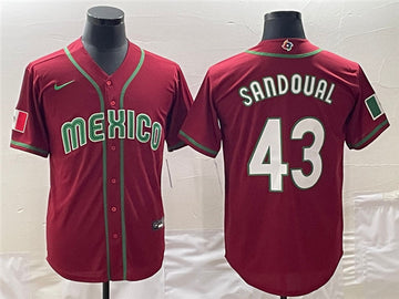 Patrick Sandoval Mexico Baseball red Classic jersey