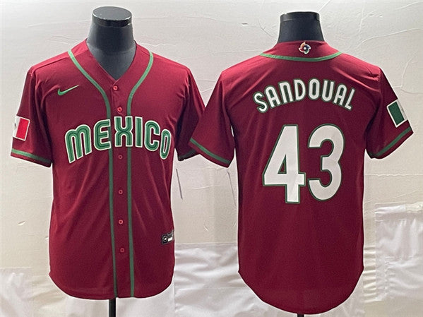Patrick Sandoval Mexico Baseball red Classic jersey