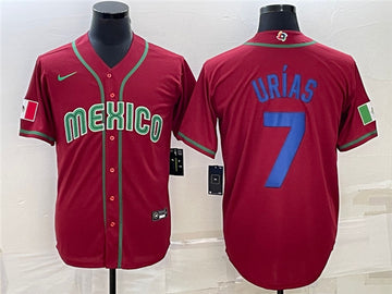 Julio Urias Mexico Baseball red Classic jersey