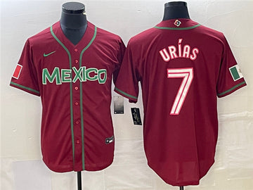 Julio Urias Mexico Baseball red Classic jersey
