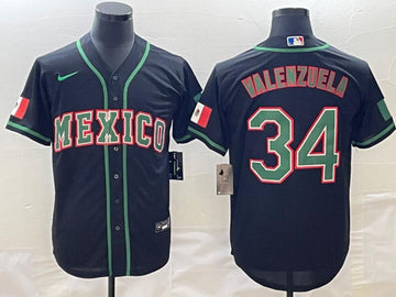 Custom Mexico Baseball black jersey