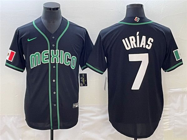Custom Mexico Baseball black Classic jersey
