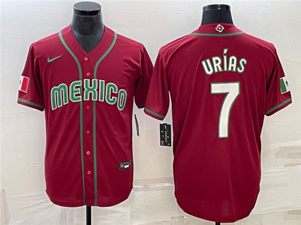 Custom Mexico Baseball red Classic jersey