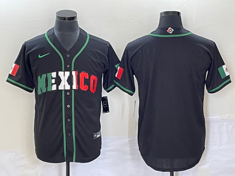Custom Mexico Baseball black Classic jersey