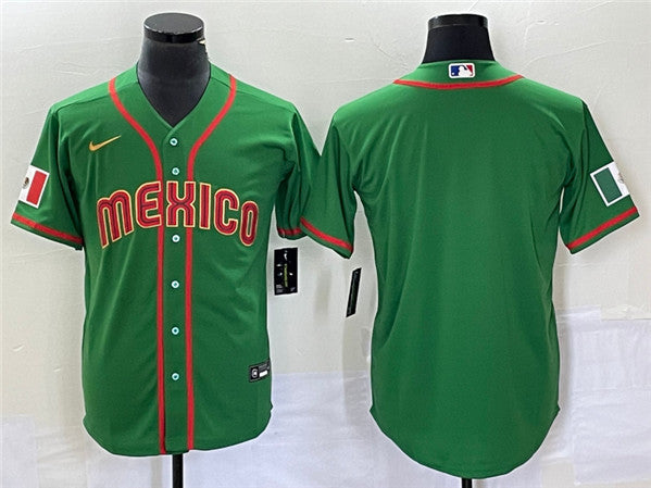 Custom Mexico Baseball green Classic jersey