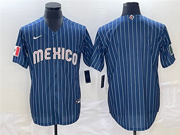 Custom Mexico Baseball navy Classic jersey