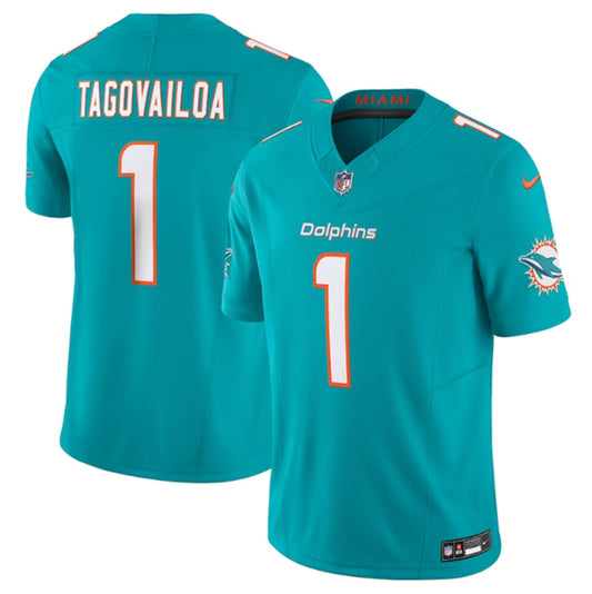 Miami Dolphins #1 Tua Tagovailoa Aqua 2023 FUSE Jersey