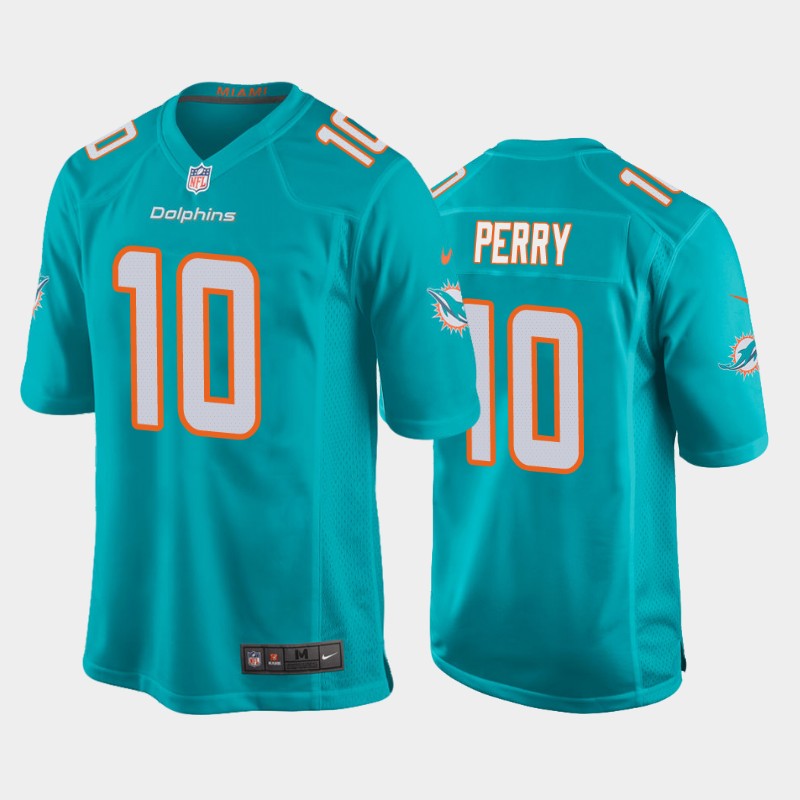 Malcolm Perry Miami Dolphins aqua jersey