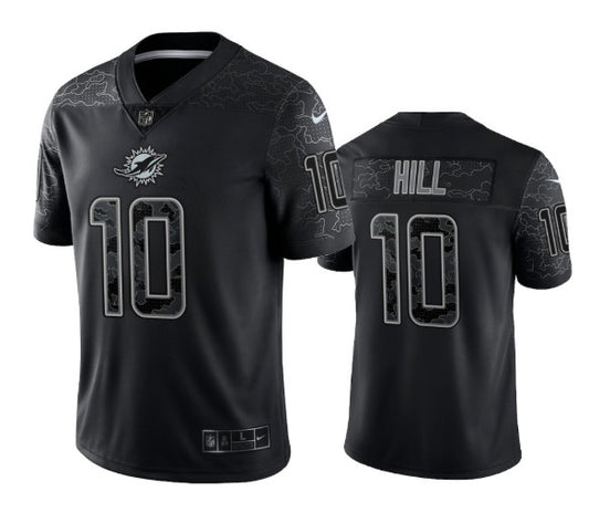 Miami Dolphins #10 Tyreek Hill Black Reflective Jersey
