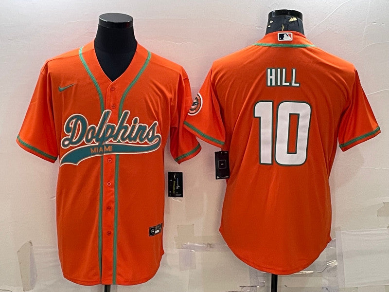 Tyreek Hill Miami Dolphins orange jersey