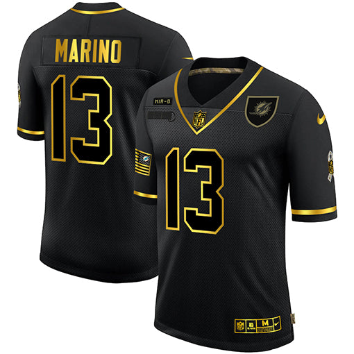 Dan Marino Miami Dolphins black-gold Salute To Service jersey