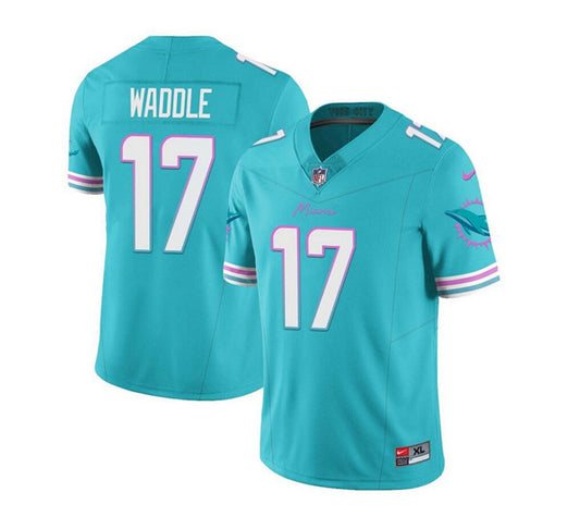 Miami Dolphins #17 Jaylen Waddle Aqua 2023 FUSE Jersey