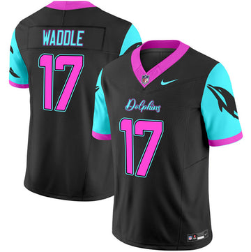 Jaylen Waddle Miami Dolphins black FUSE jersey