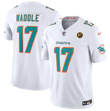 Jaylen Waddle Miami Dolphins white FUSE jersey