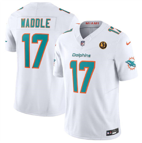 Jaylen Waddle Miami Dolphins white FUSE jersey