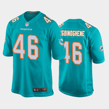 Noah Igbinoghene Miami Dolphins aqua jersey