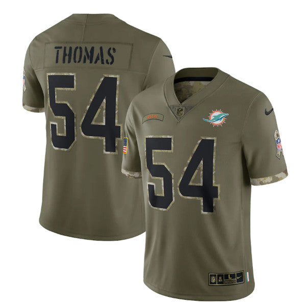 Zach Thomas Miami Dolphins olive Salute To Service jersey