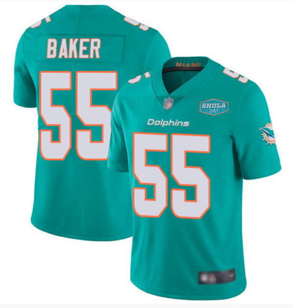 Jerome Baker Miami Dolphins aqua jersey