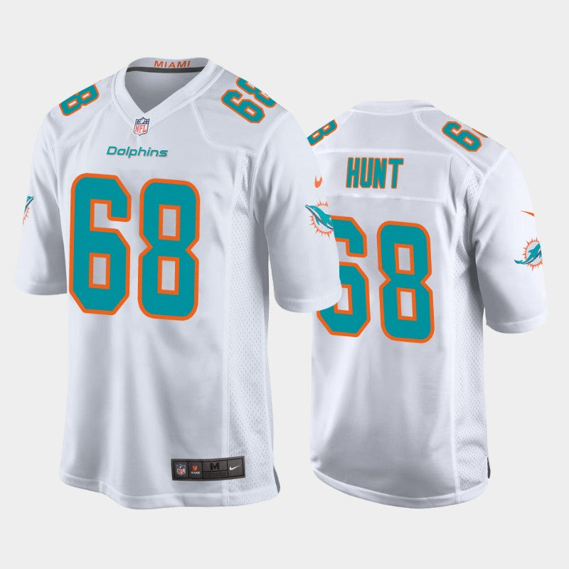 Robert Hunt Miami Dolphins white jersey