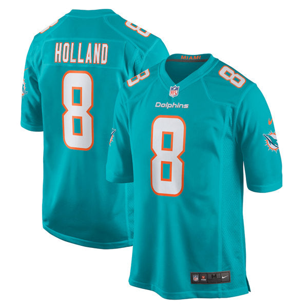 Jevon Holland Miami Dolphins aqua Game jersey