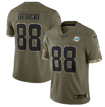 Mike Gesicki Miami Dolphins olive Salute To Service jersey