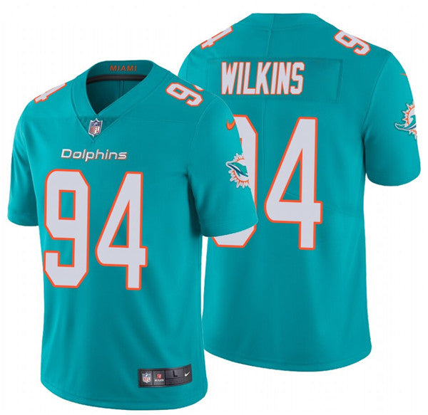 Christian Wilkins Miami Dolphins aqua jersey