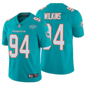 Christian Wilkins Miami Dolphins aqua jersey