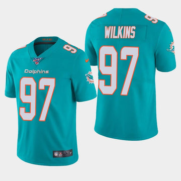 Christian Wilkins Miami Dolphins aqua jersey