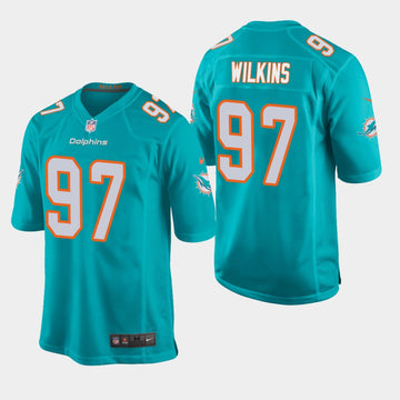 Christian Wilkins Miami Dolphins aqua jersey