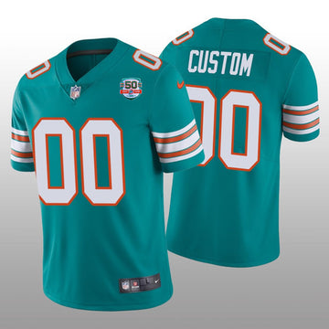 Custom Miami Dolphins aqua jersey