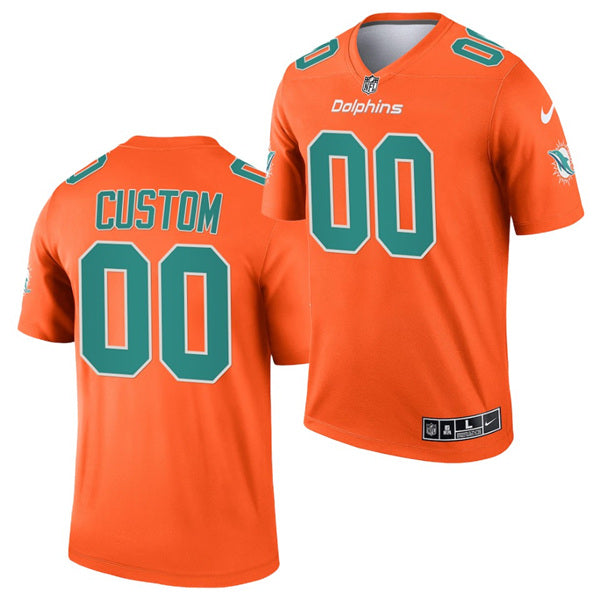 Custom Miami Dolphins orange Inverted Legend jersey
