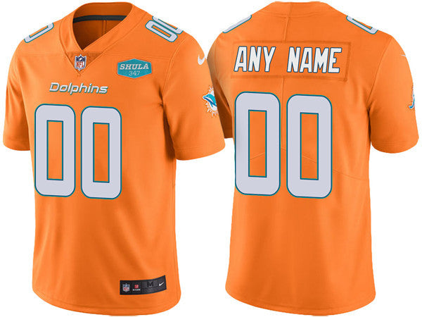 Custom Miami Dolphins orange jersey