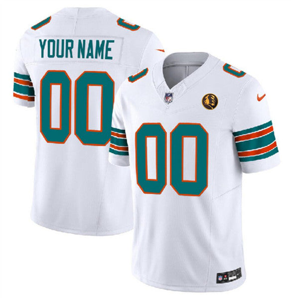Custom Miami Dolphins white FUSE jersey