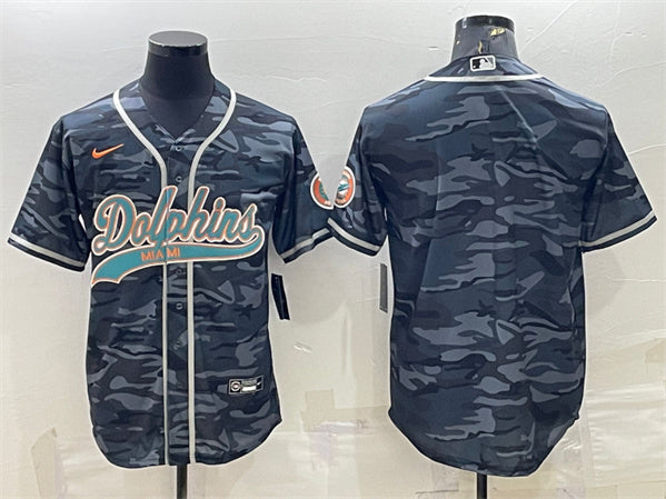 Custom Miami Dolphins gray Camo jersey