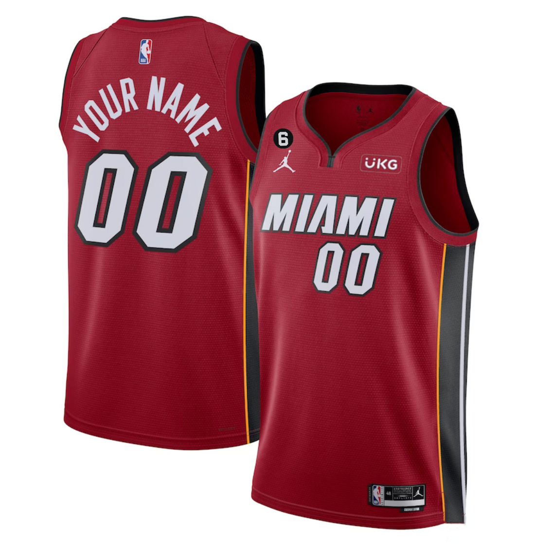 Custom Miami Heat red jersey