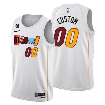 Custom Miami Heat white Classic jersey