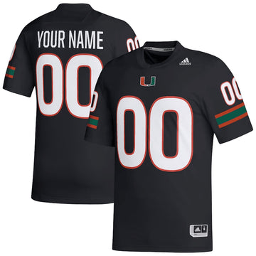 Custom Miami Hurricanes black jersey