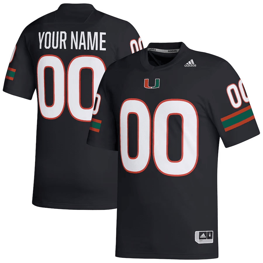 Custom Miami Hurricanes black jersey