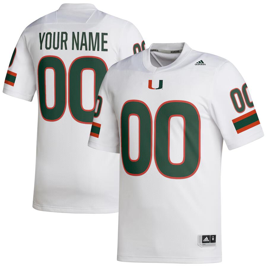 Custom Miami Hurricanes white jersey
