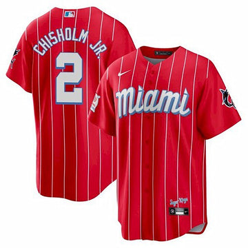 Jazz Chisholm Miami Marlins red City Connect jersey