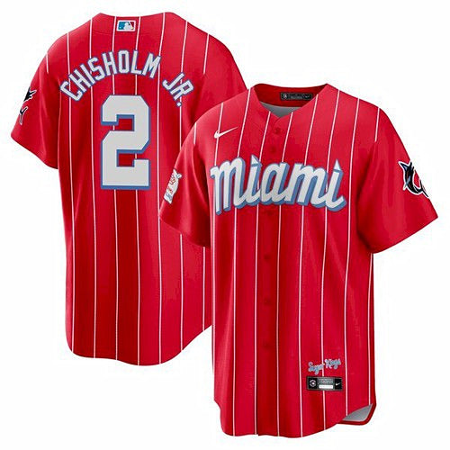 Jazz Chisholm Miami Marlins red City Connect jersey