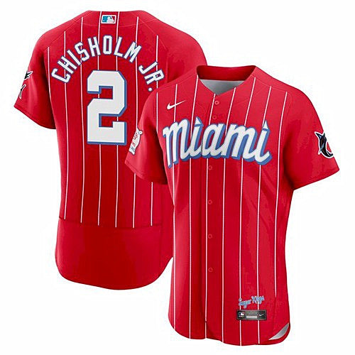 Jazz Chisholm Miami Marlins red City Connect jersey